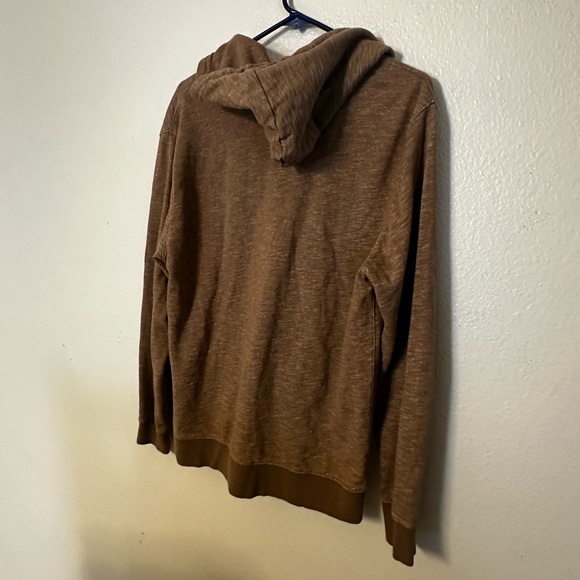 Men's Casual Brown Zip-Up Hoodie - Picture 3 of 4